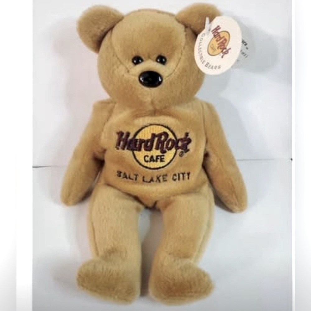 Hard Rock Cafe Plush Bear Bean Bag Salt Lake City Beanie Souvenir